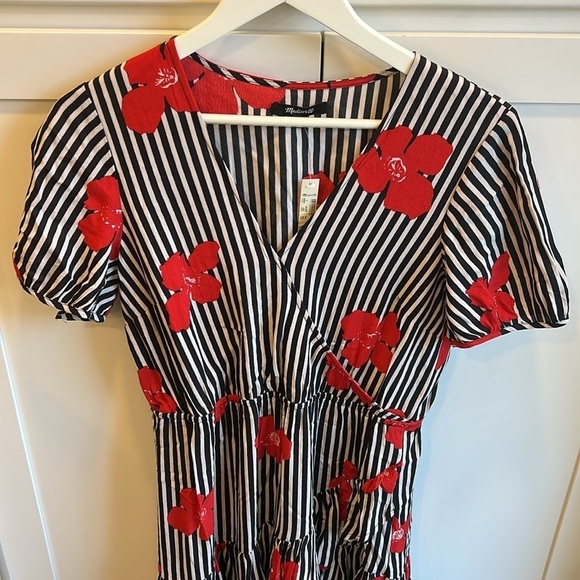 Madewell Ruffle-Wrap Dress in Candied Orchids NEW - Picture 7 of 15